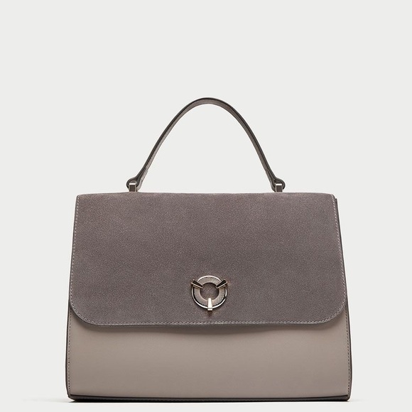 Zara Bags Zara Leather City Bag W Flap Circular Fastener Poshmark